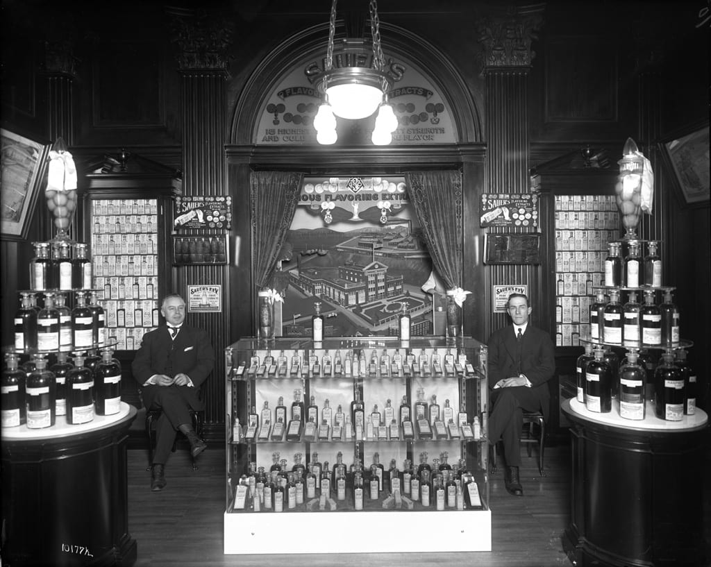 C.F. Sauer Company's exhibit in the Food Building at the PPIE, 1915.