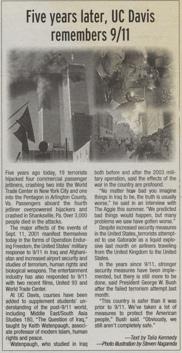 The Aggie's 5-year anniversary story on 9/11 attacks