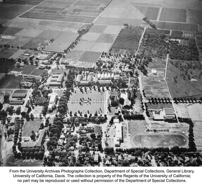 Aerial view of campus, circa 1941