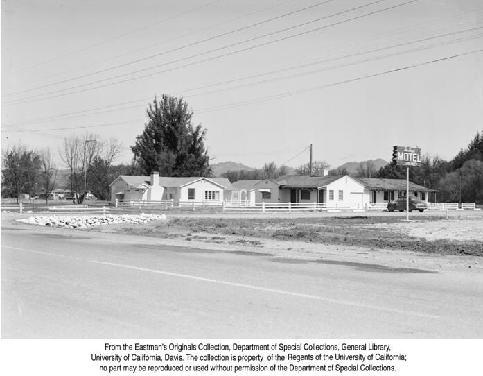 Delong's Motel, Willits, Calif., 1949