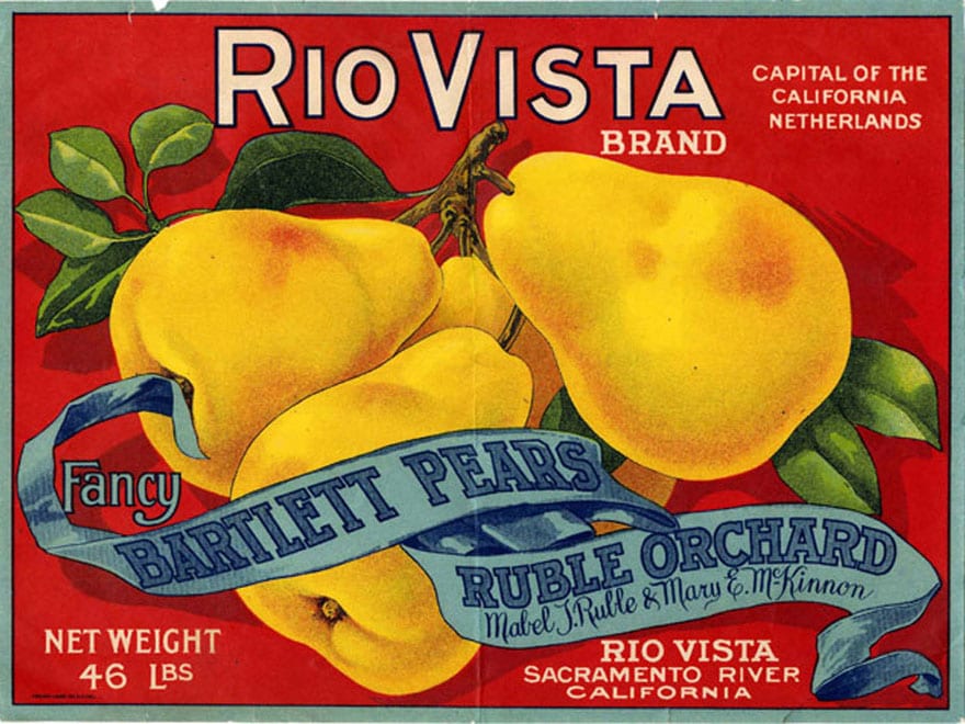  Ruble Orchard lug label, 1915 