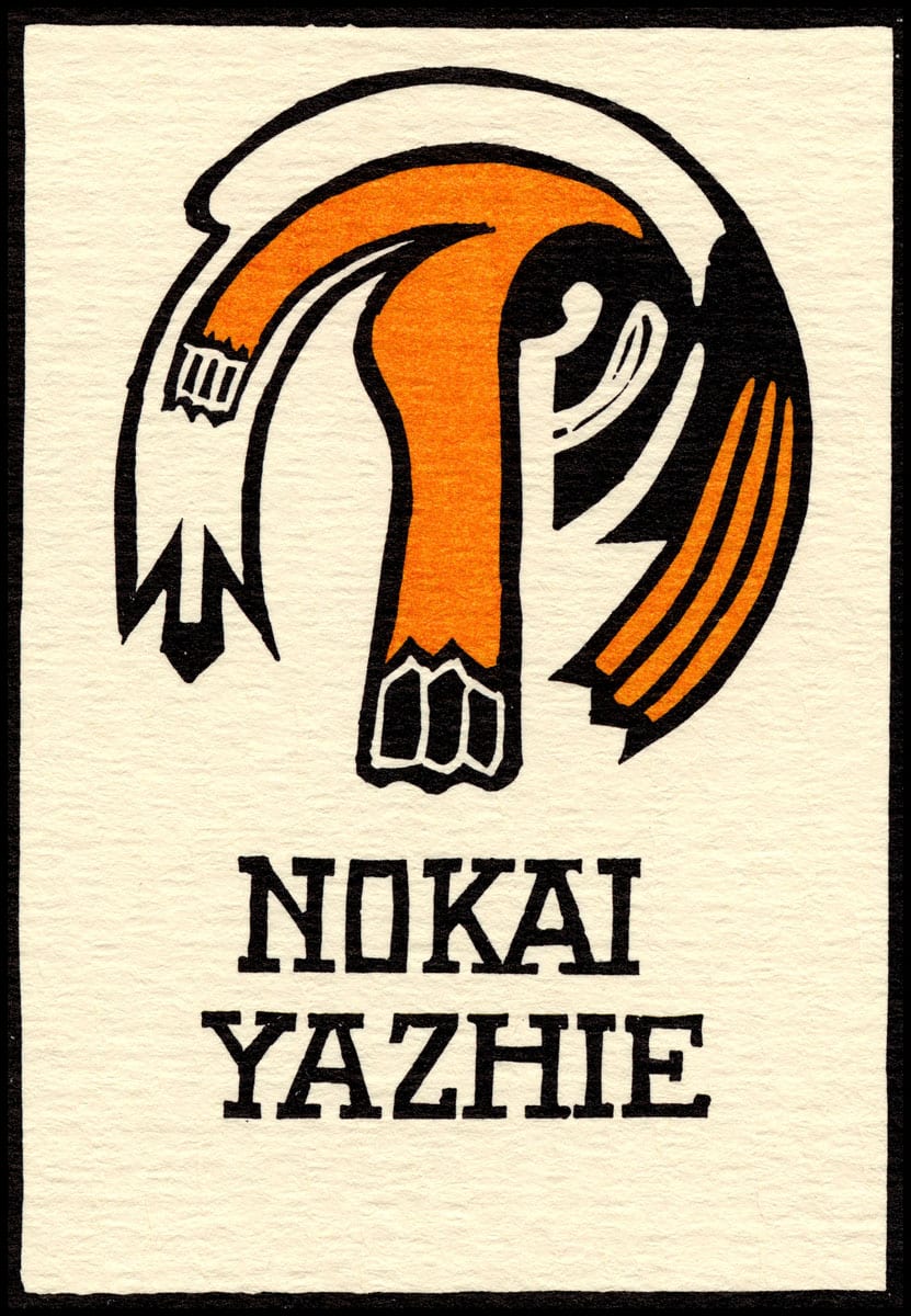 Harrison bookplate bearing Michael Harrison's Navajo name