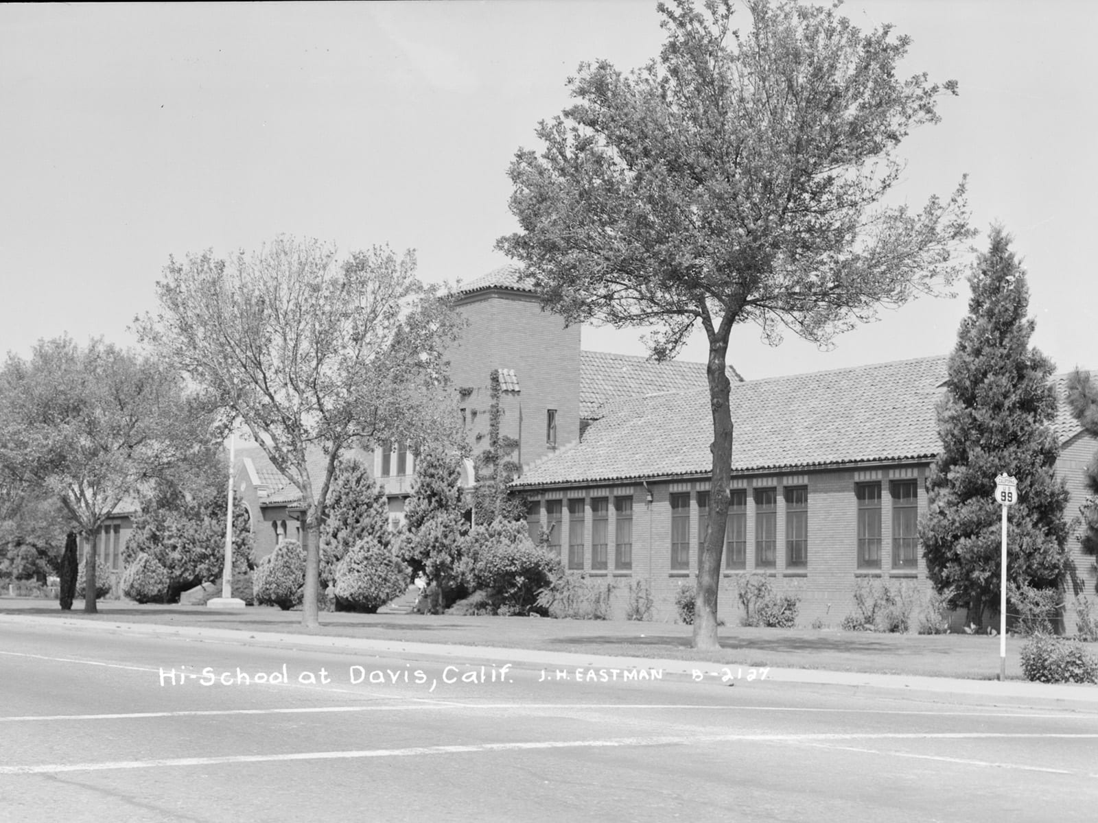 Davis High School, 1944. The building is now Davis City Hall.