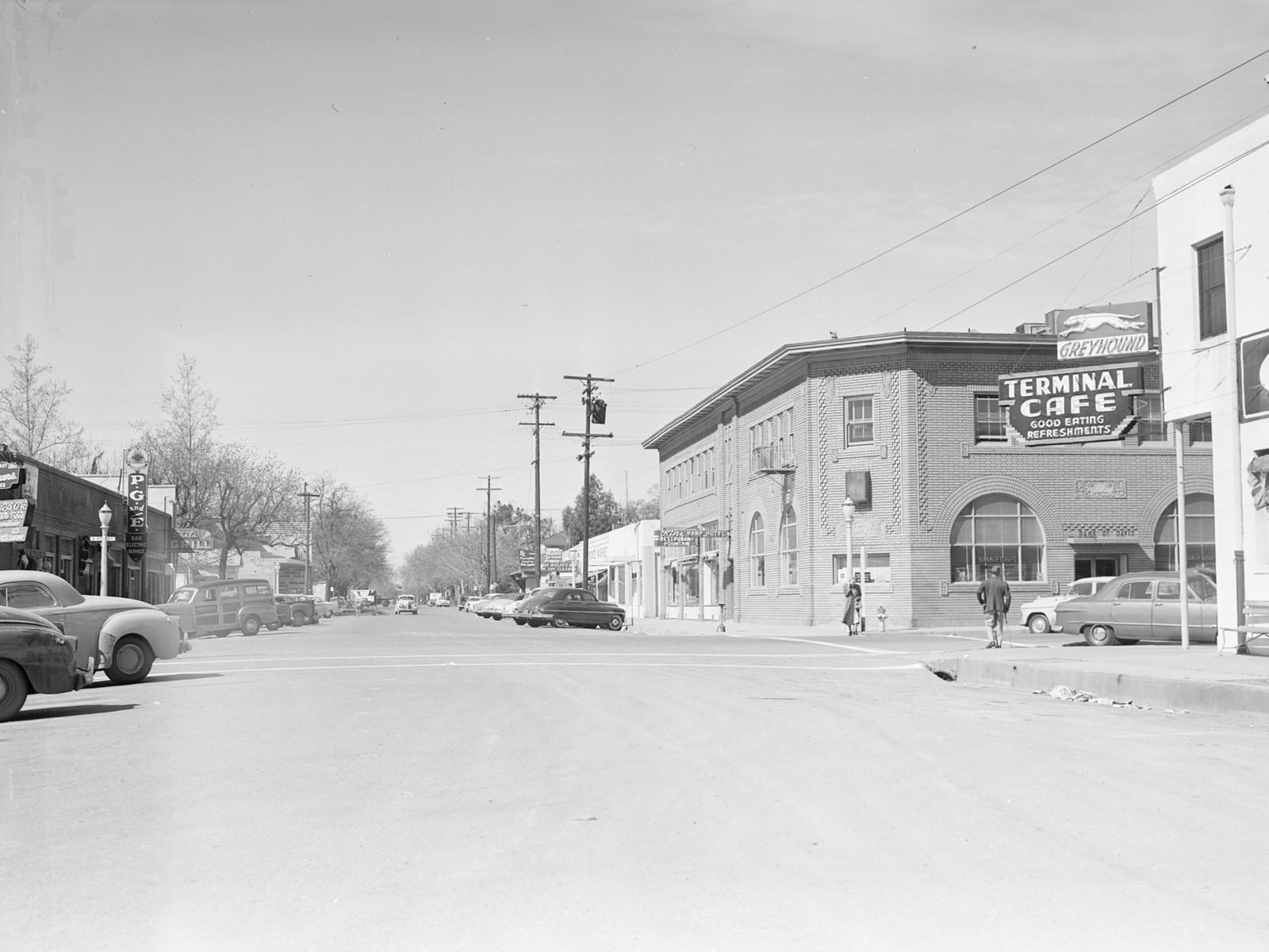 Second Street at F Street, looking west, 1951