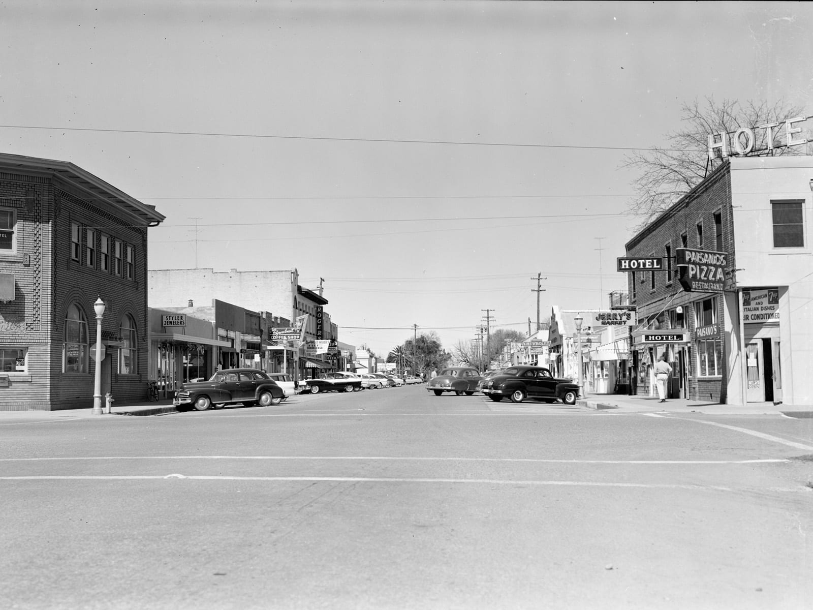 G Street at Second Street, looking north, 1957