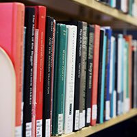 Books on a shelf