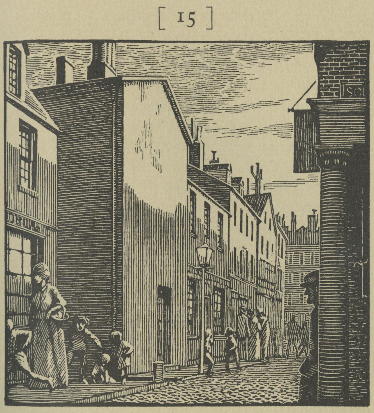A graphic showing a busy Victorian street.