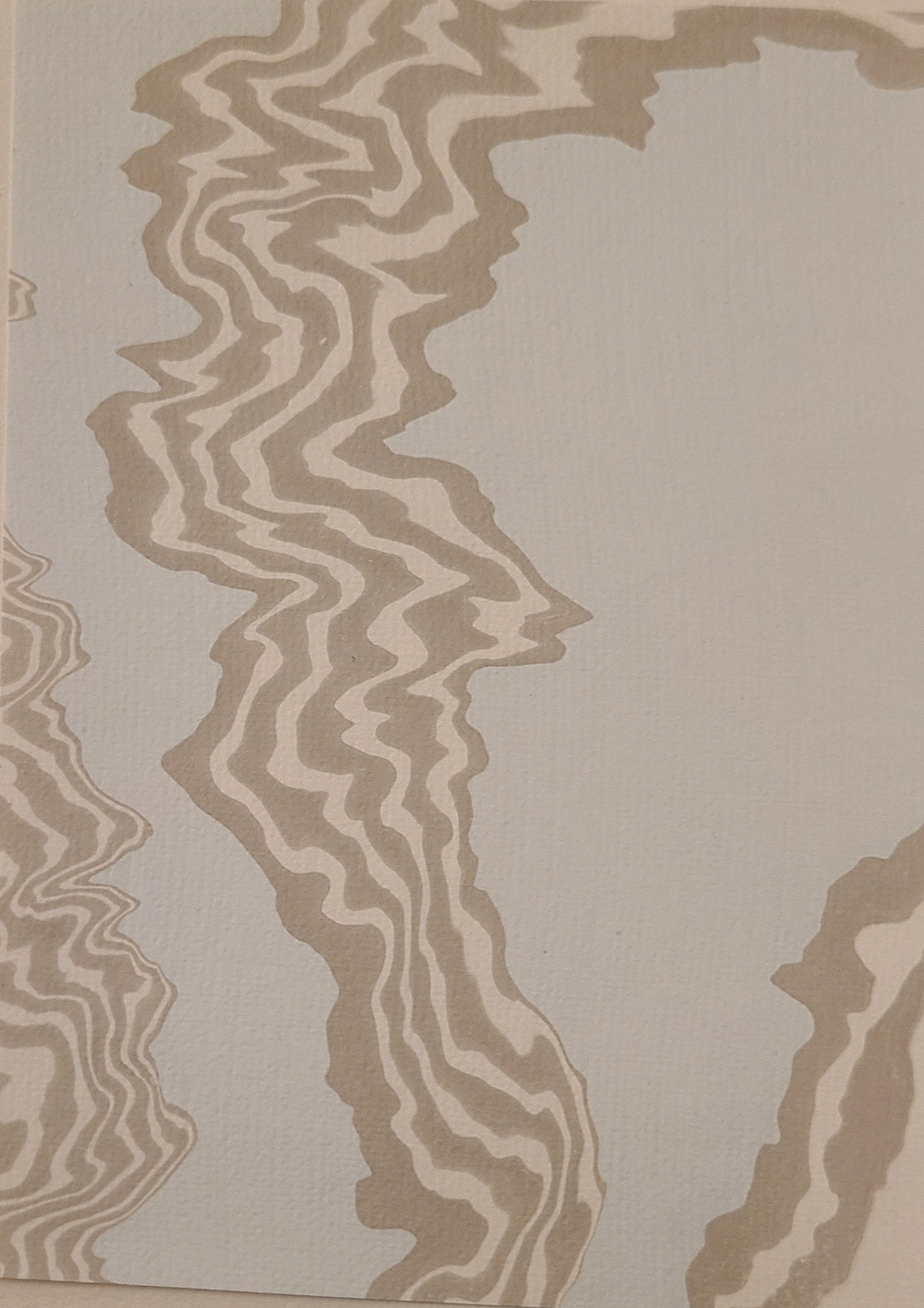 Abstract patterns in blink ink on a blue background.