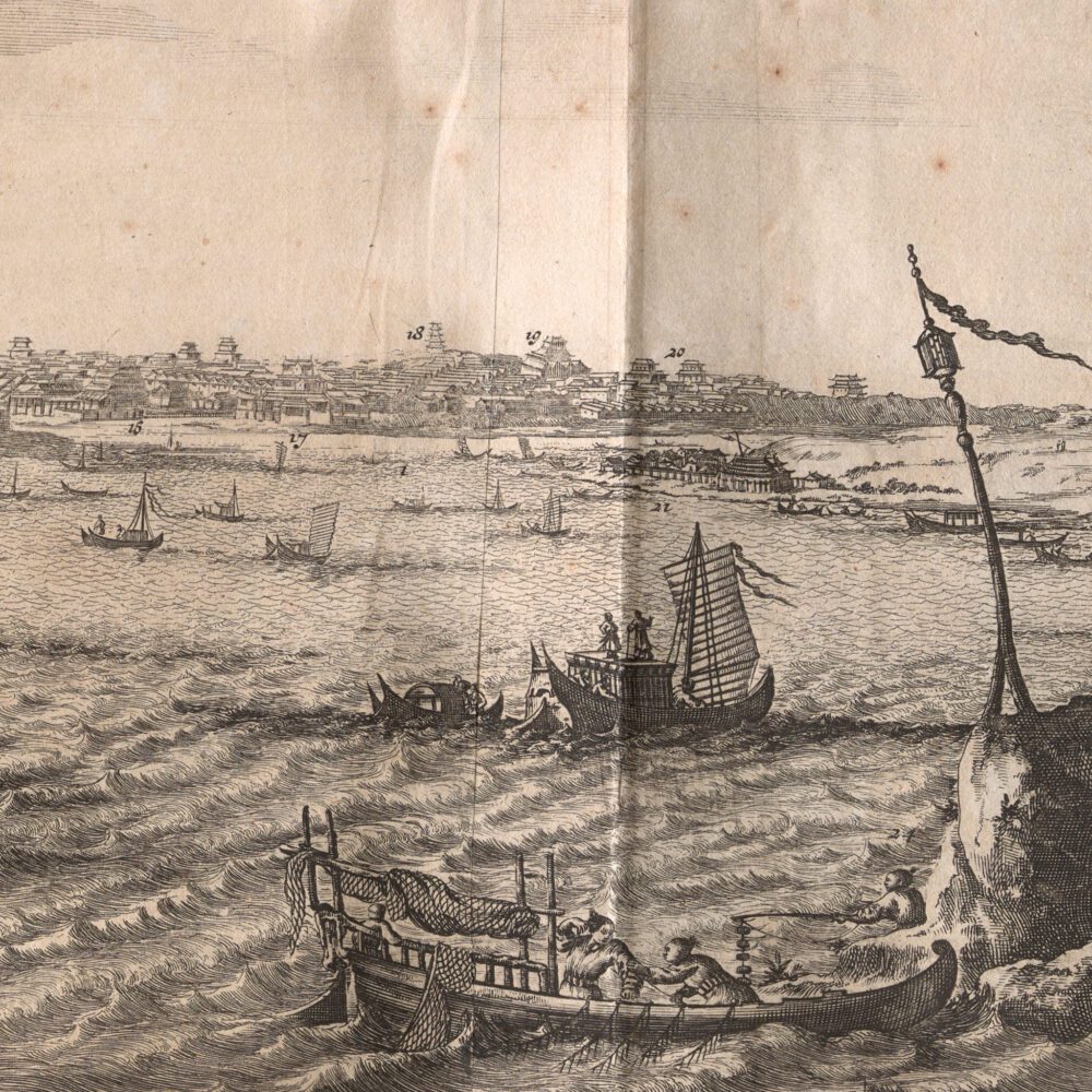 "The City of Osacco" from Atlas Japanensis by Arnoldus Montanus and John Ogilby (1670). This map of “Osacca” demonstrates the frequently contentious relationships between peoples as they played out on the seas.