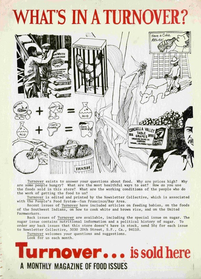A cover for "Turnover Magazine." Features the issue title "What's in a Turnover?" in red at the top with the tagline "Turnover...is sold here" at the bottom