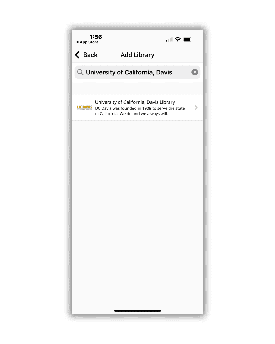Palace Project app "Add Library" page 
