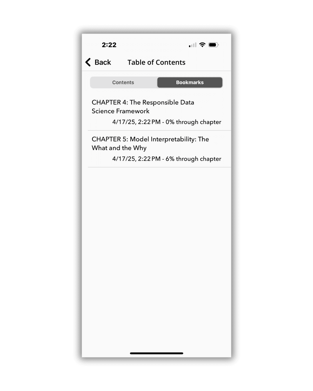 Palace Project app Bookmarks for Responsible Data Science 