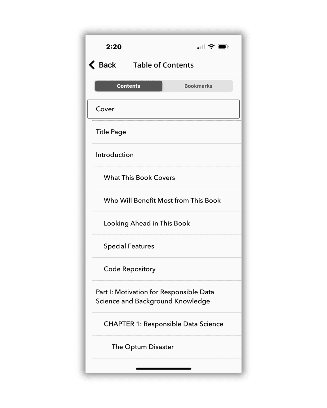 Palace Project app Table of Contents for Responsible Data Science 