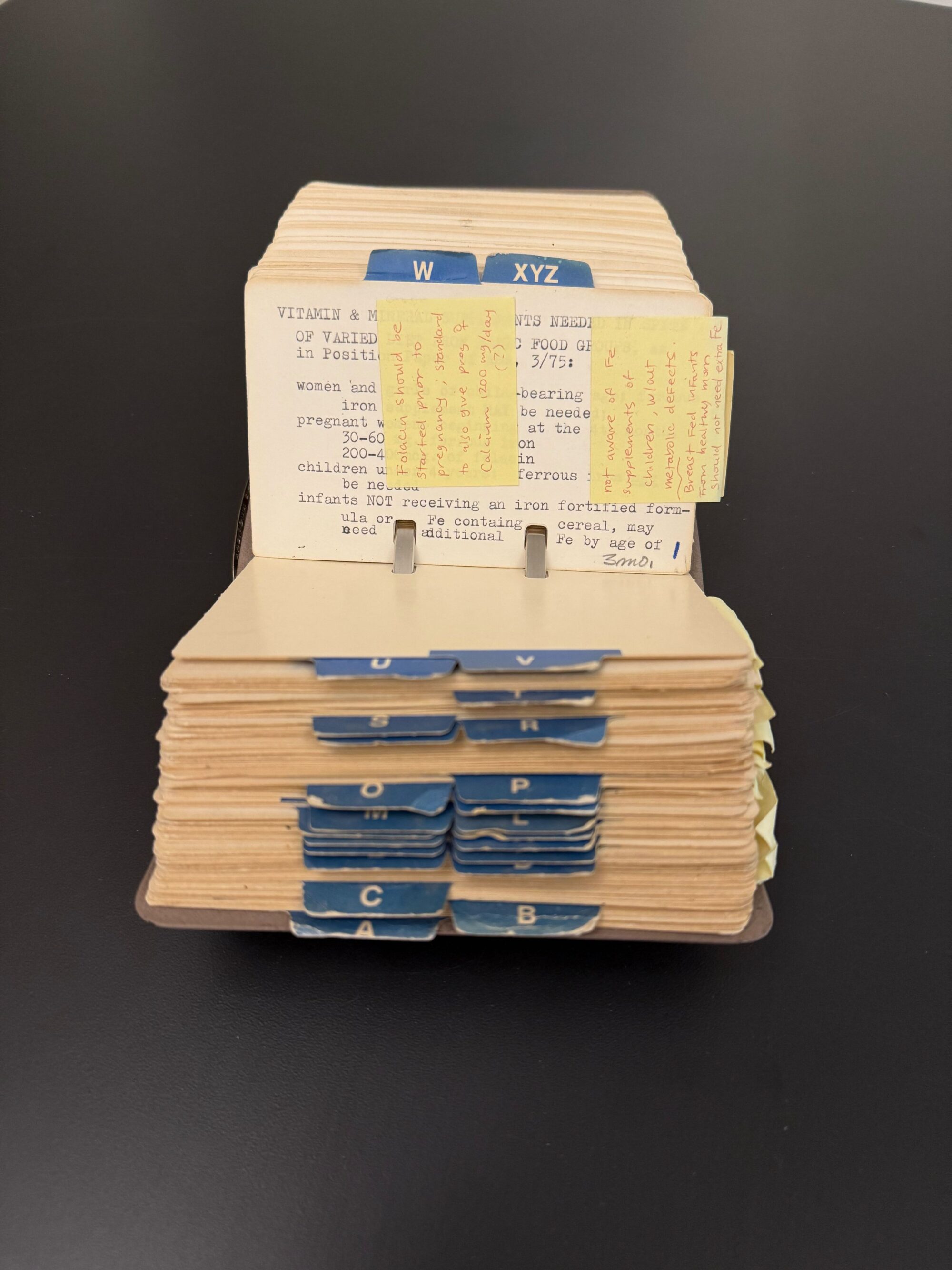 Back size of rolodex open.