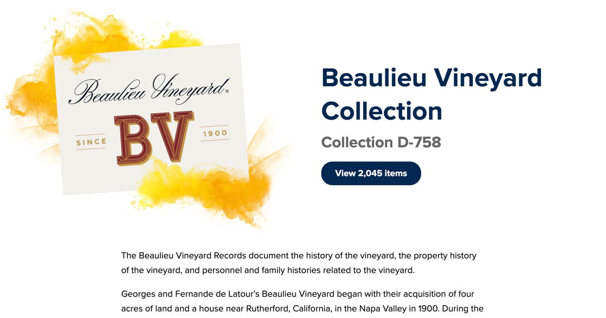 BV Collection landing page