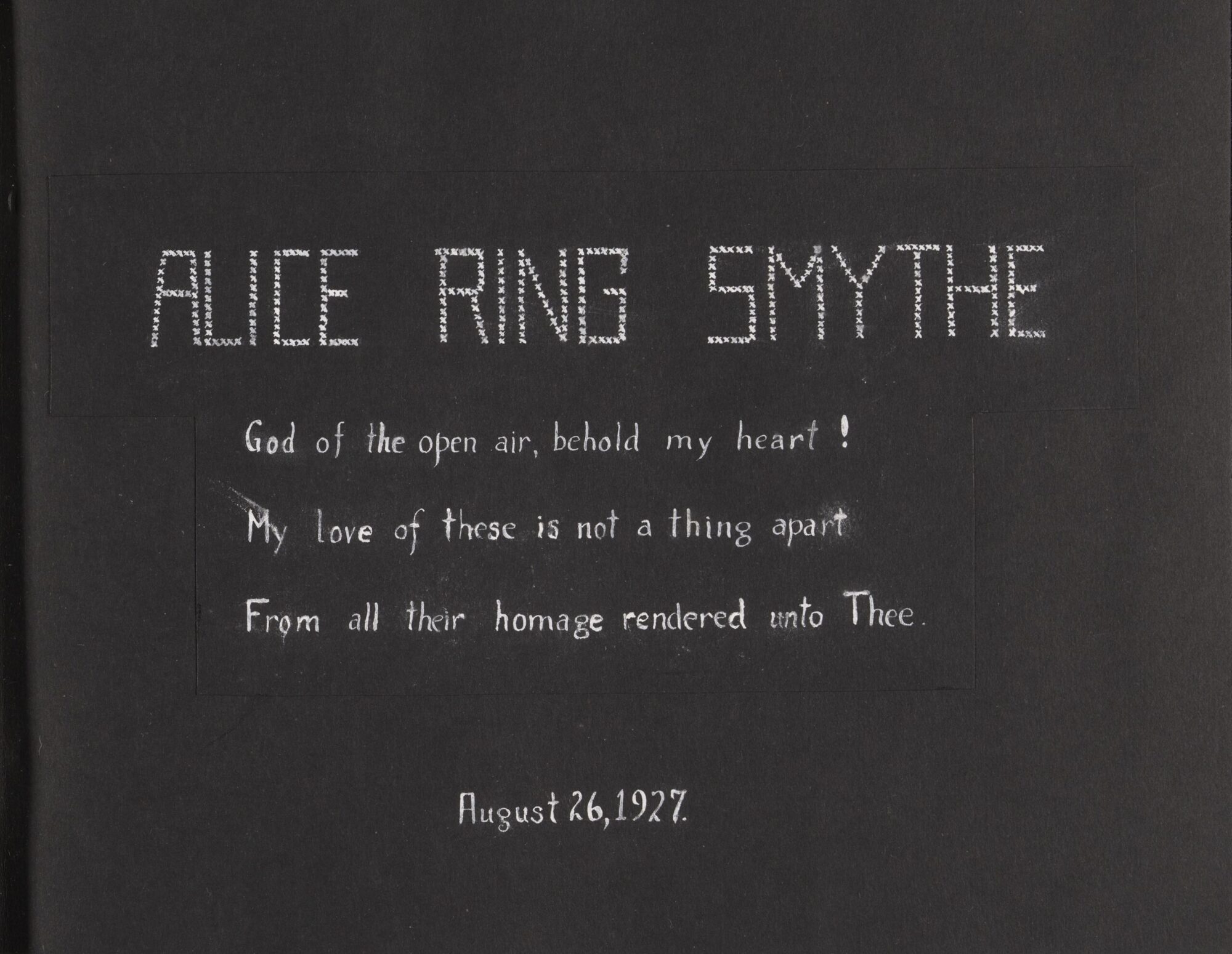 A scan of the first page of the photograph album.