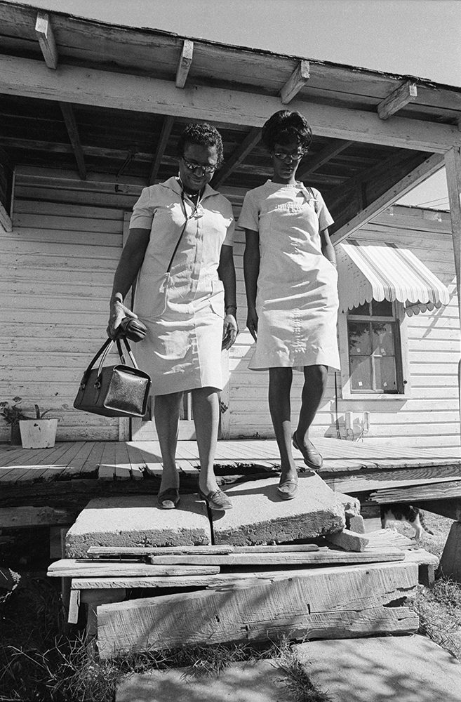 Two nurses from the Delta Health Center in Mississippi, USA leaving a home visit